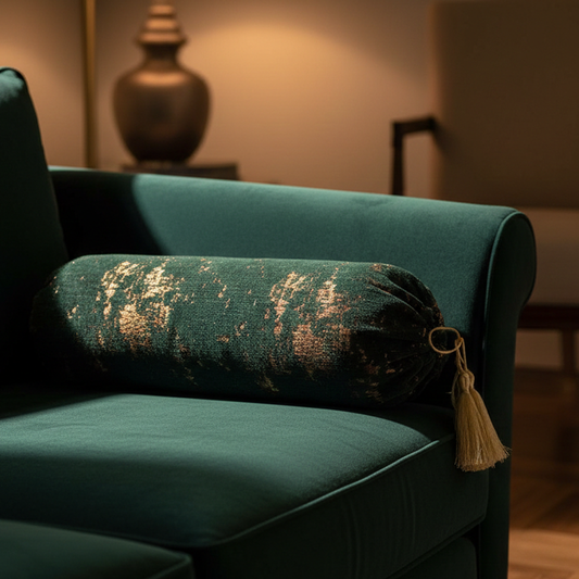 Shanghai Velvet - Emerald Round Pillow Cover (pair) Trendy Home