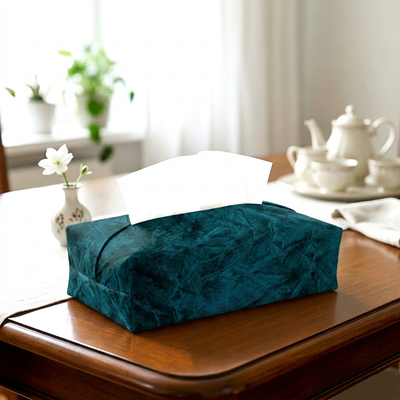 Turkish Velvet - Deep Blue Tissue Box Trendy Home