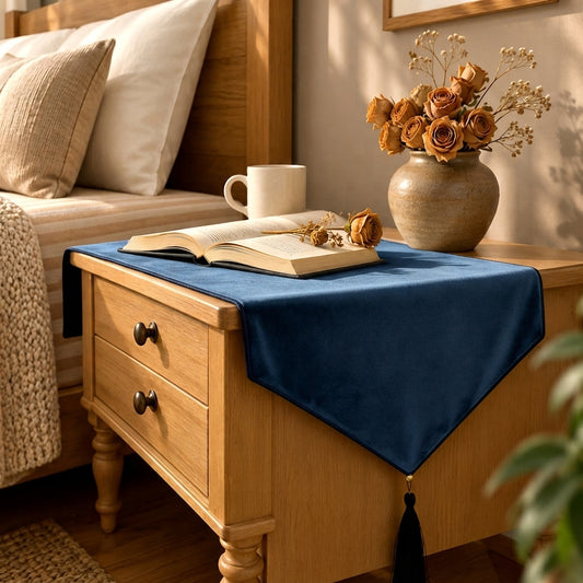 Malai Velvet - Midnight Bed Side Table Accent Trendy Home