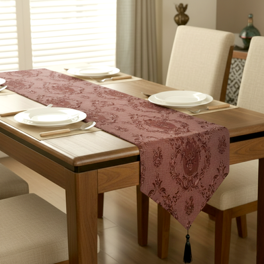 Embossed Leather - Burnt Umber Table Runner Trendy Home