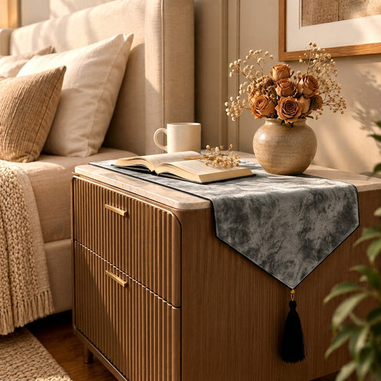 Malai Velvet - Steel Bed Side Table Accent Trendy Home