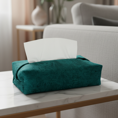 Turkish Velvet - Navy Blue Tissue Box Trendy Home