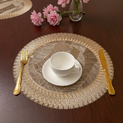 Pvc - Gold Radiance Decorative Charger Plate Trendy Home