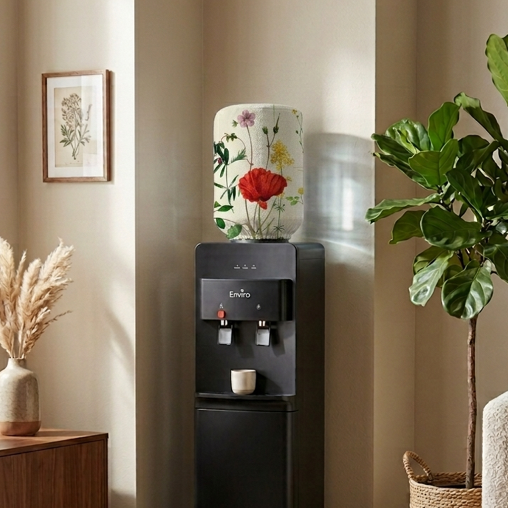 Printed - White Rosey Bottle Dispenser Cover