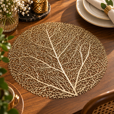 Pvc - Gold Branch Charger Plate Trendy Home