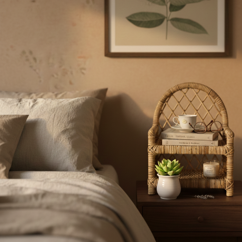 Handmade - Cane Heritage Tabletop Shelf Trendy Home