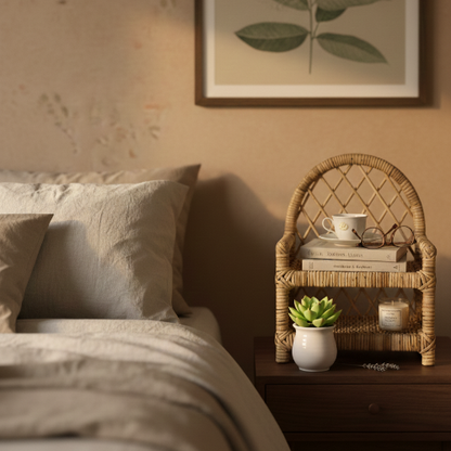 Handmade - Cane Heritage Tabletop Shelf Trendy Home