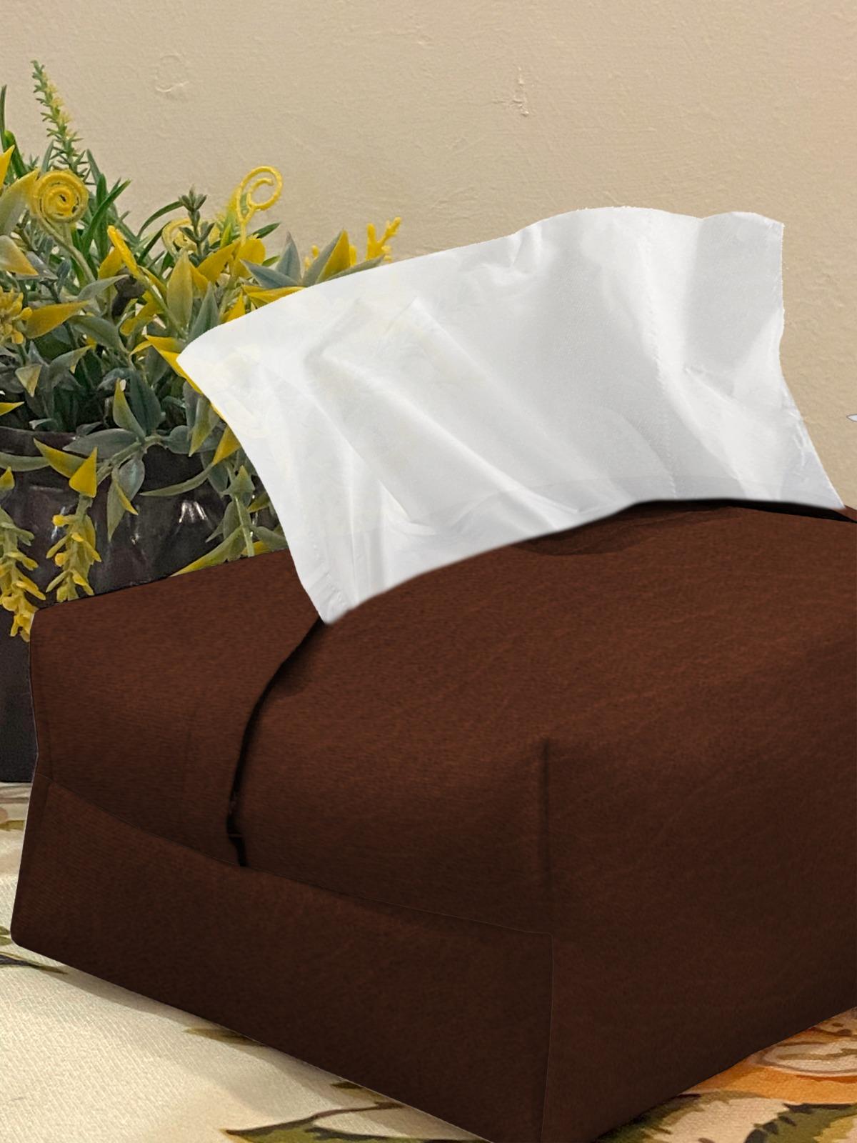 Leather - Burnt Cinnamon Tissue Box Trendy Home