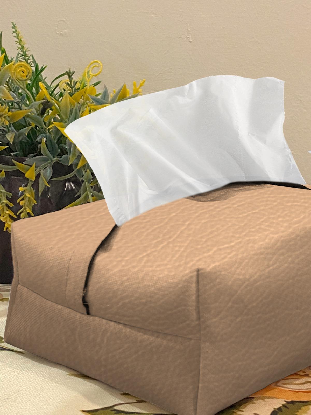 Leather - Peach Tissue Box Trendy Home