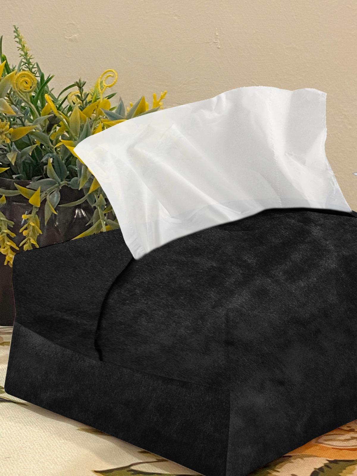 Malai Velvet - Black Tissue Box Trendy Home