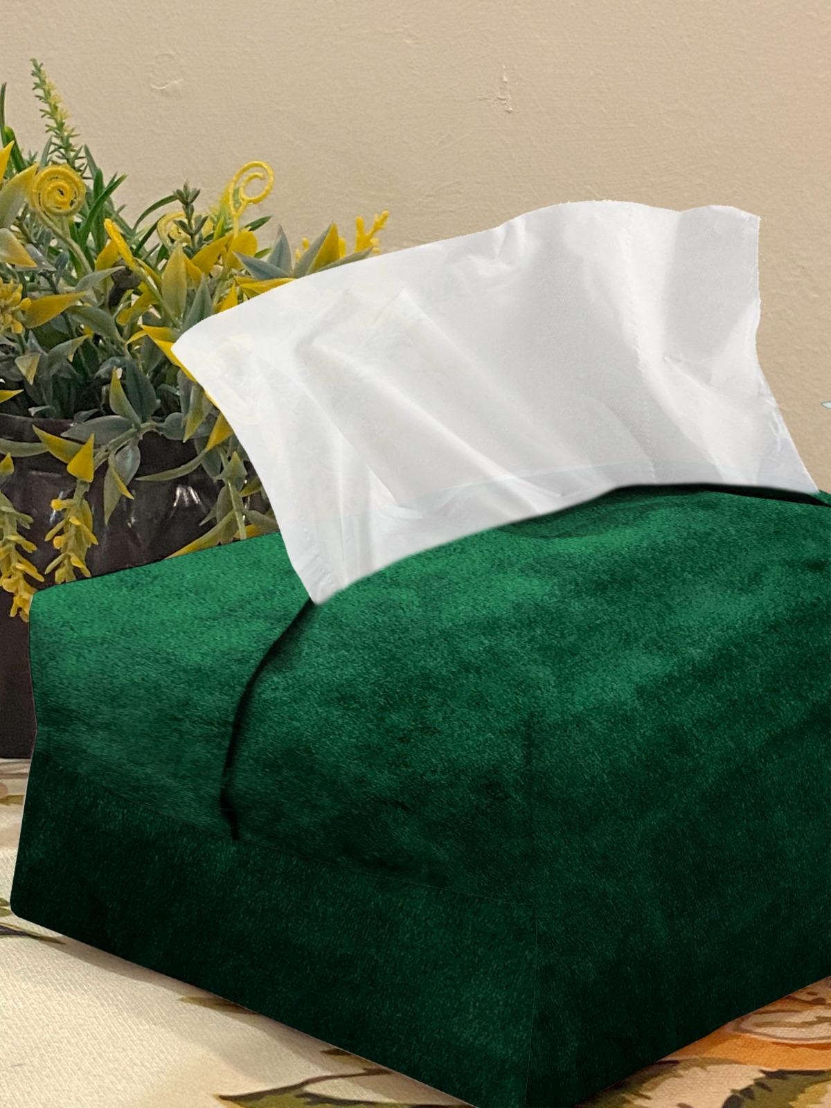 Malai Velvet - Emerald Tissue Box Trendy Home