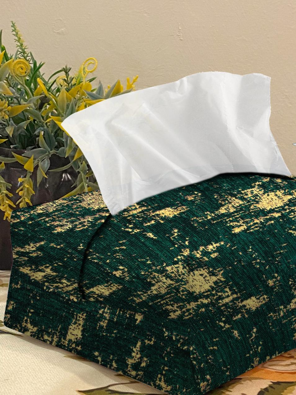 Shanghai Velvet - Emerald Tissue Box Trendy Home