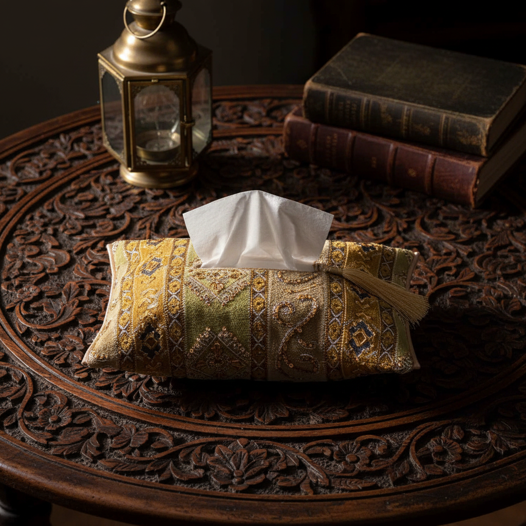 Hand Sequin - Green Tissue Box Trendy Home