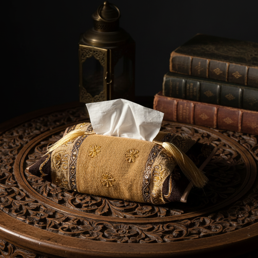 Hand Sequin - Brown Tissue Box Trendy Home