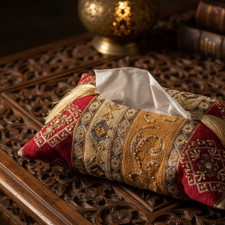 Hand Sequin - Maroon Tissue Box Trendy Home