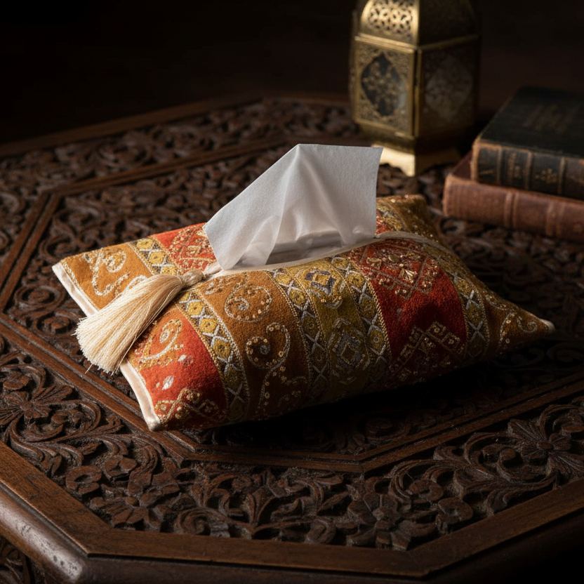 Hand Sequin - Rust Tissue Box Trendy Home