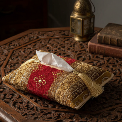 Hand Sequin - Queen Red Tissue Box Trendy Home