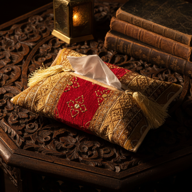 Hand Sequin - Queen Red Tissue Box Trendy Home