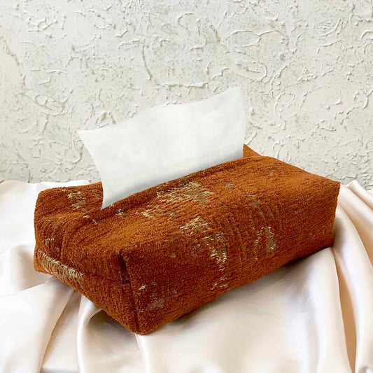 Shanghai Velvet - Rust Tissue Box Trendy Home