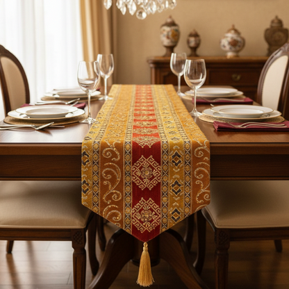 Hand Sequin - Rust Table Runner Trendy Home