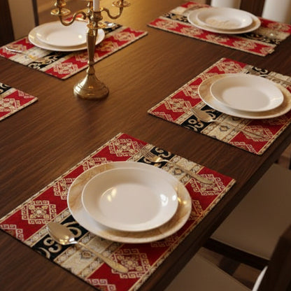 Hand Sequin - Maroon Black Table Mat trendy home