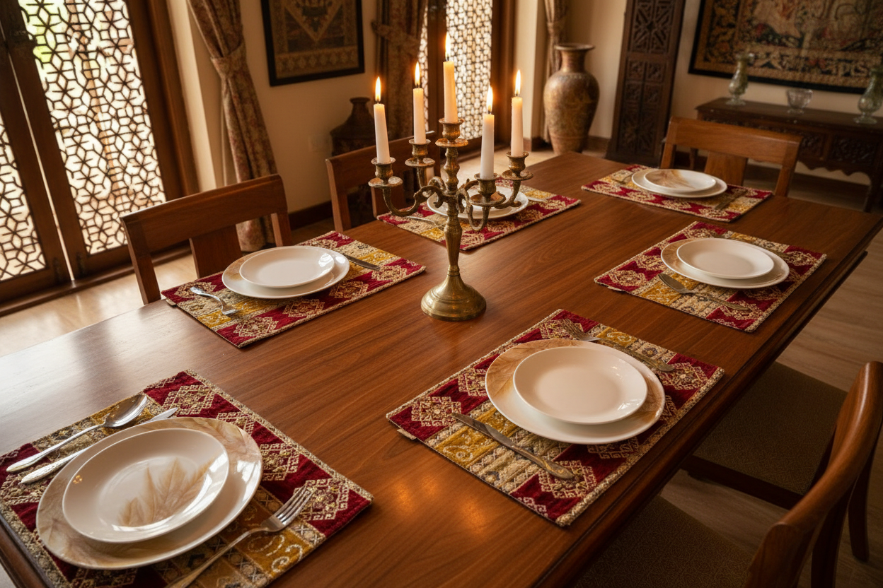 Hand Sequin - Maroon Table Mat trendy home