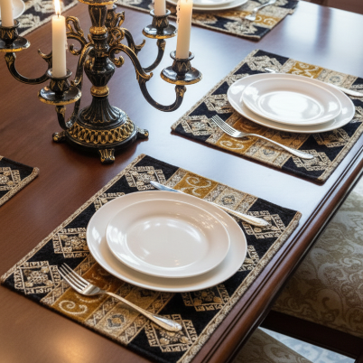 Hand Sequin - Spot Black Table Mat trendy home