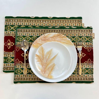 Hand Sequin - Red Green Table Mat trendy home