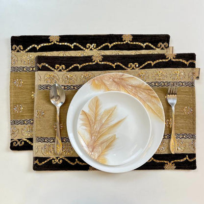 Hand Sequin - Brown Table Mat trendy home