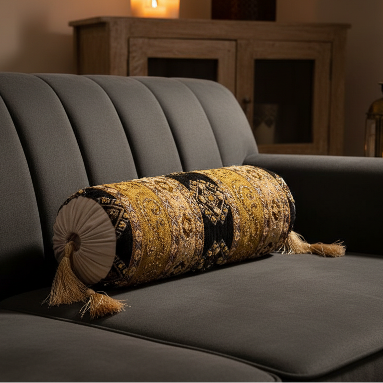 Hand Sequin - Spot Black Sofa Neck-Roll (pair) Trendy Home