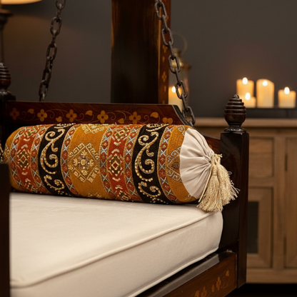 Hand Sequin - Mustard Sofa Round PIllow Cover (pair) Trendy Home