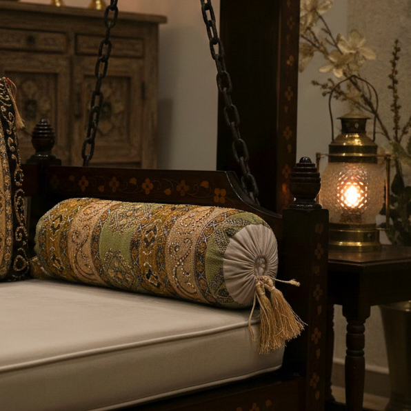 Hand Sequin - Green Sofa Round PIllow (pair) Trendy Home