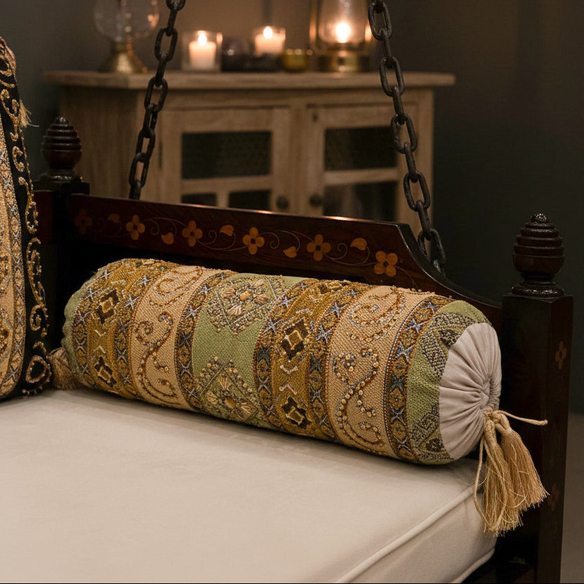 Hand Sequin - Green Sofa Round PIllow (pair) Trendy Home