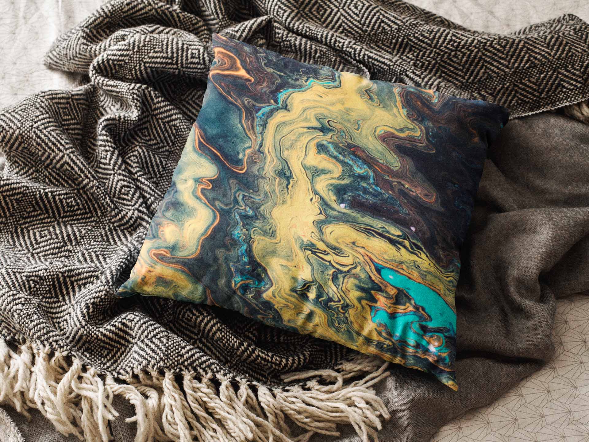 Labradorite Marble-Stone Cushion Cover Trendy Home