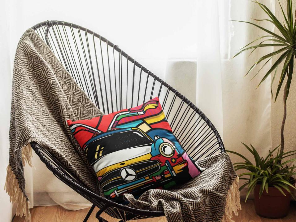 Mercedes Art Cushion Cover Trendy Home