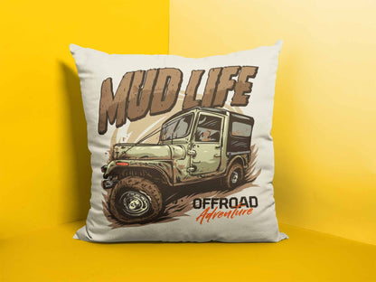 Mud Life Jeep Cushion Cover Trendy Home