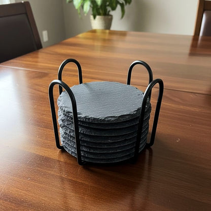 Natural Slate Tea Coaster Set Trendy Home