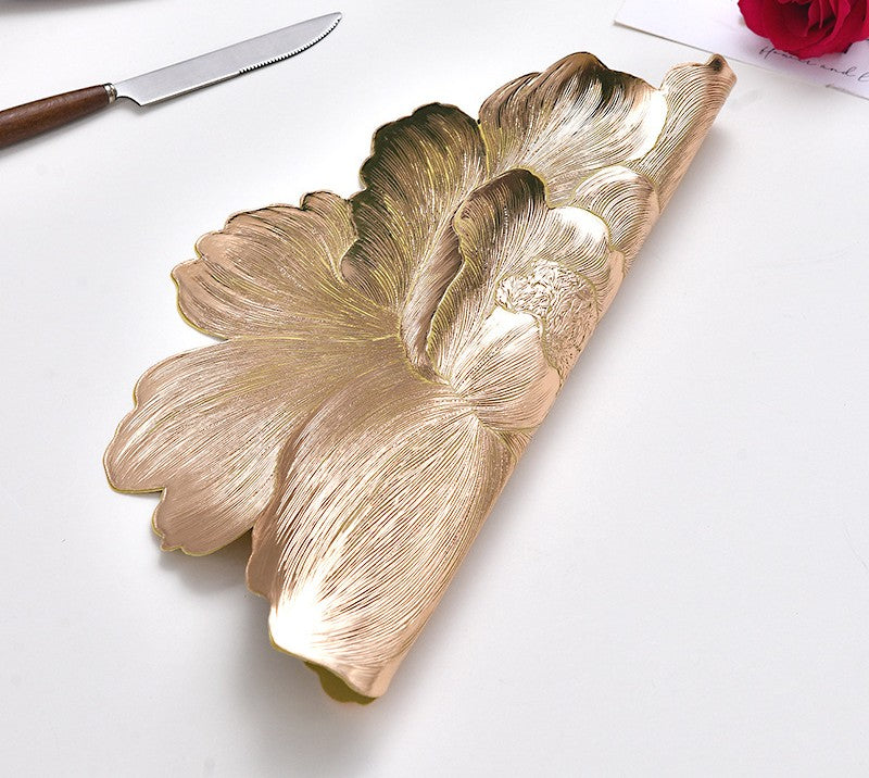 Pvc - Luxury Golden Rose Charger Plate