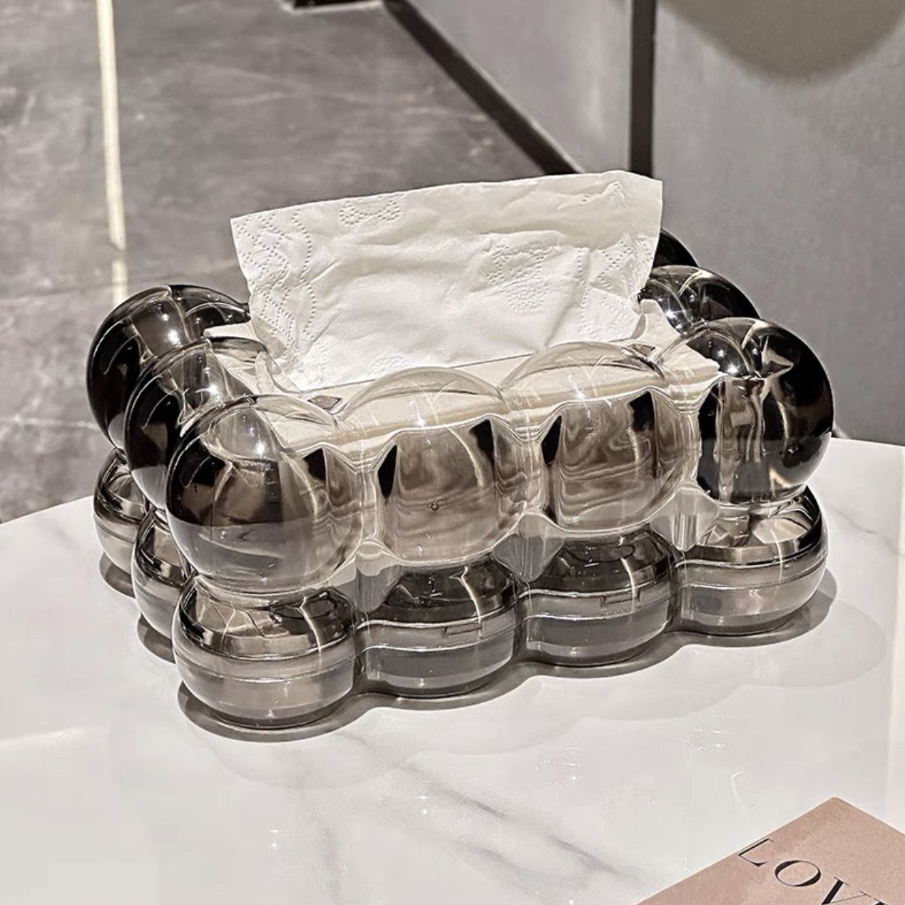 Luxe Transparent Marshmellow Tissue Holder Trendy Home