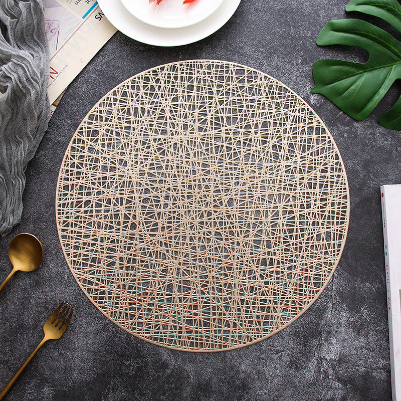 Pvc - Gold Thread Decorative Charger Plate Trendy Home