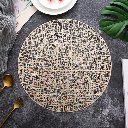 Pvc - Gold Thread Decorative Charger Plate Trendy Home