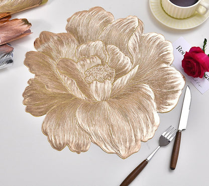Pvc - Luxury Golden Rose Charger Plate