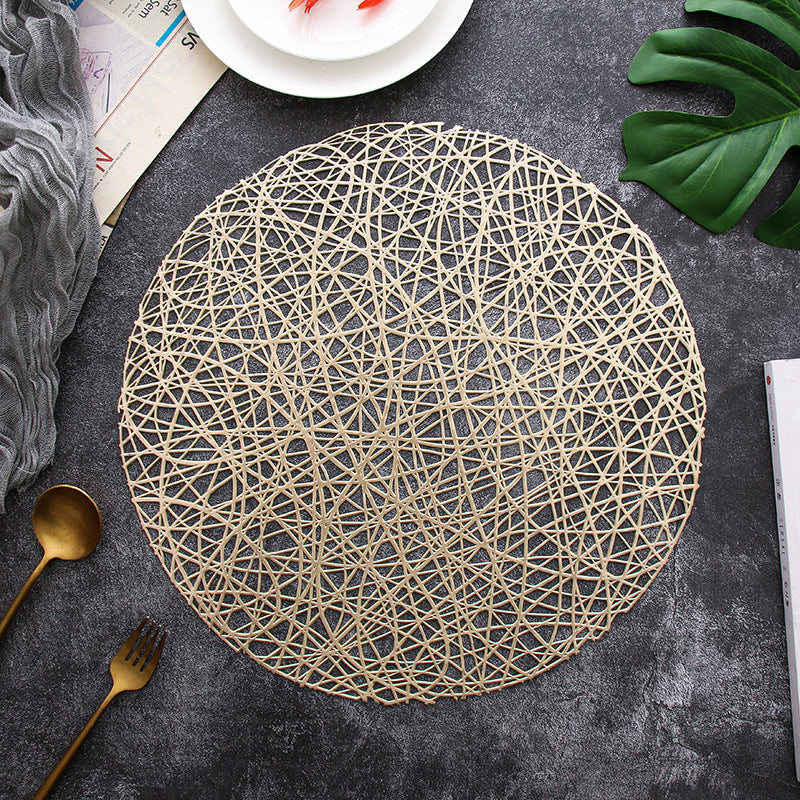 Pvc - Gold Thread Decorative Charger Plate