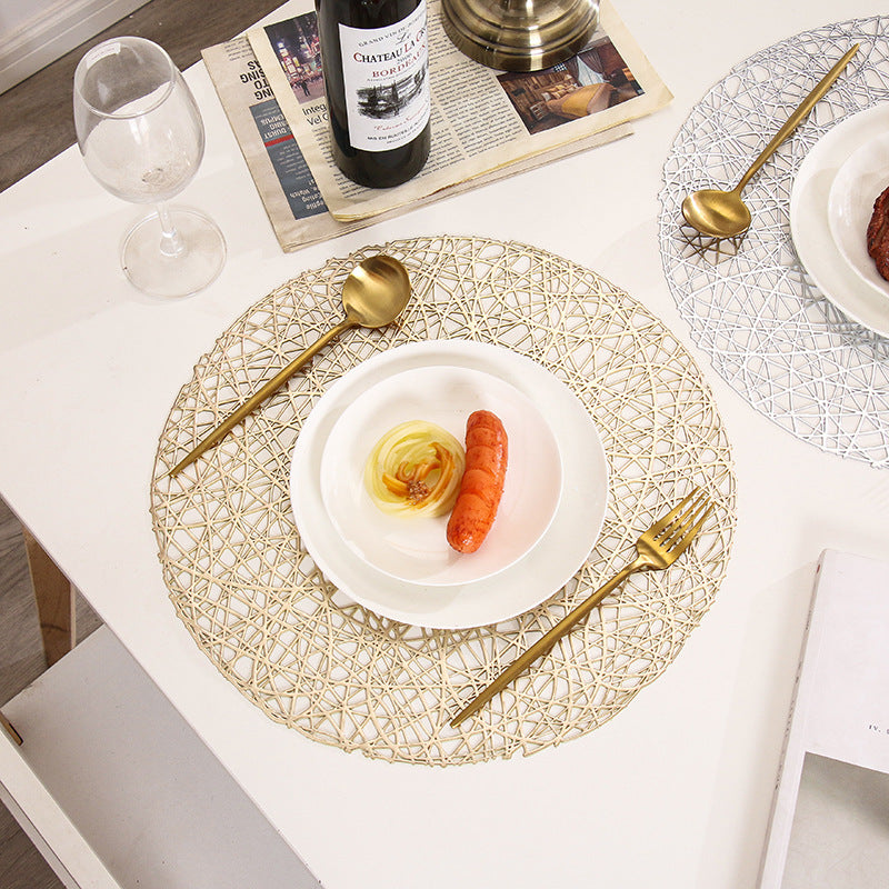 Pvc - Gold Thread Decorative Charger Plate