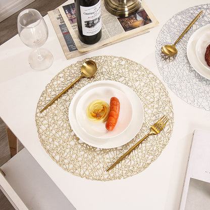 Pvc - Gold Thread Decorative Charger Plate