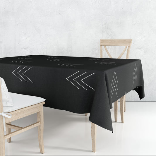 Black Canvas Tablecloth Trendy Home