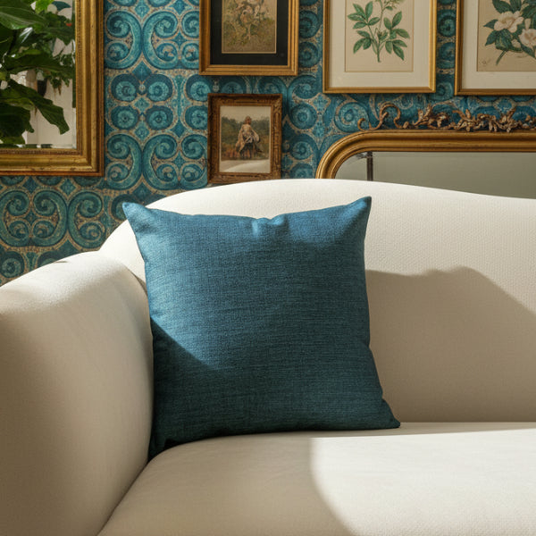 Fine Jute - Dark Turquoise Cushion Cover Trendy Home