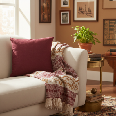 Fine Jute - Plum Cushion Cover Trendy Home