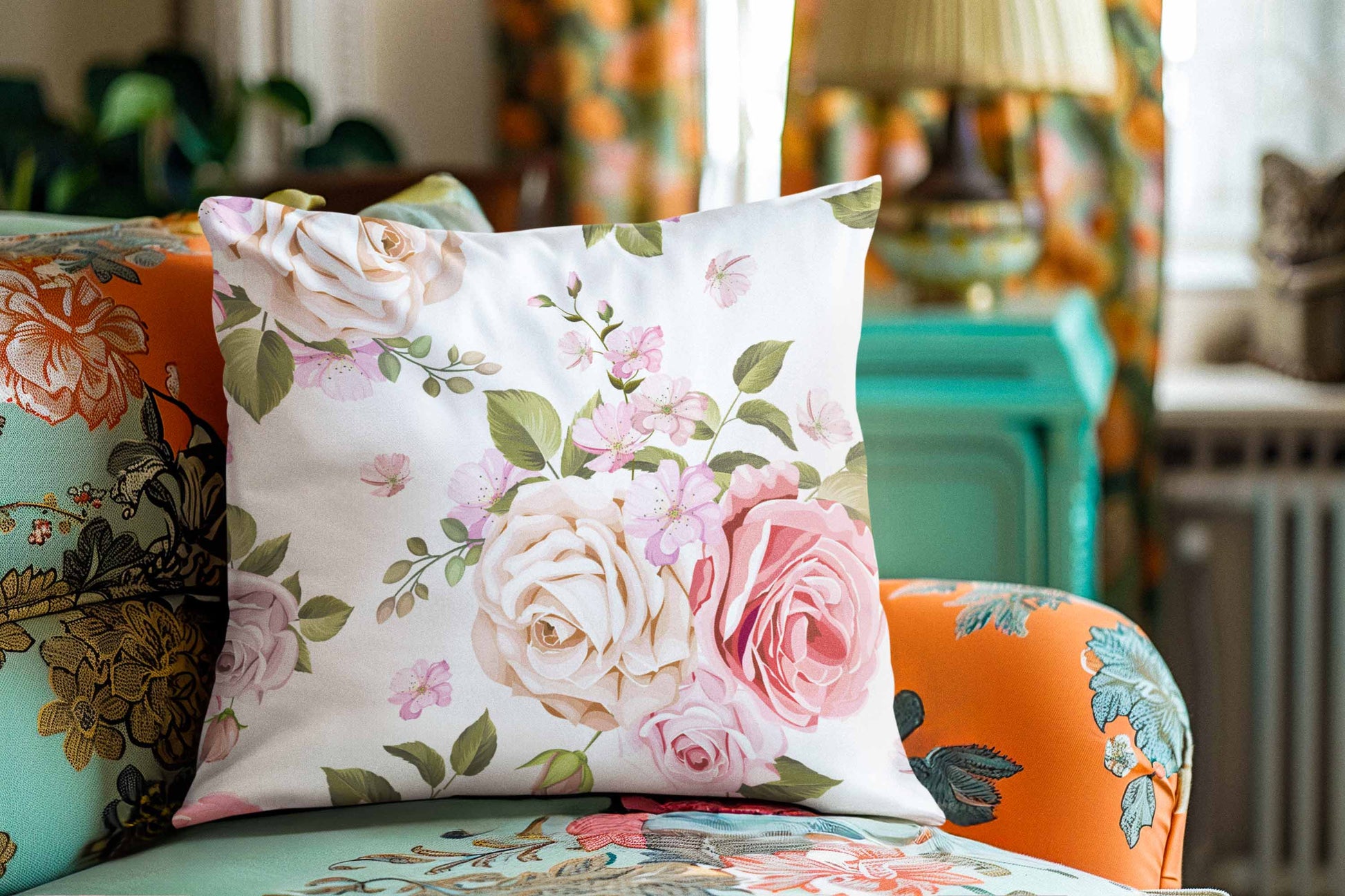 Pink Rose Cushion Cover cushion cover sale