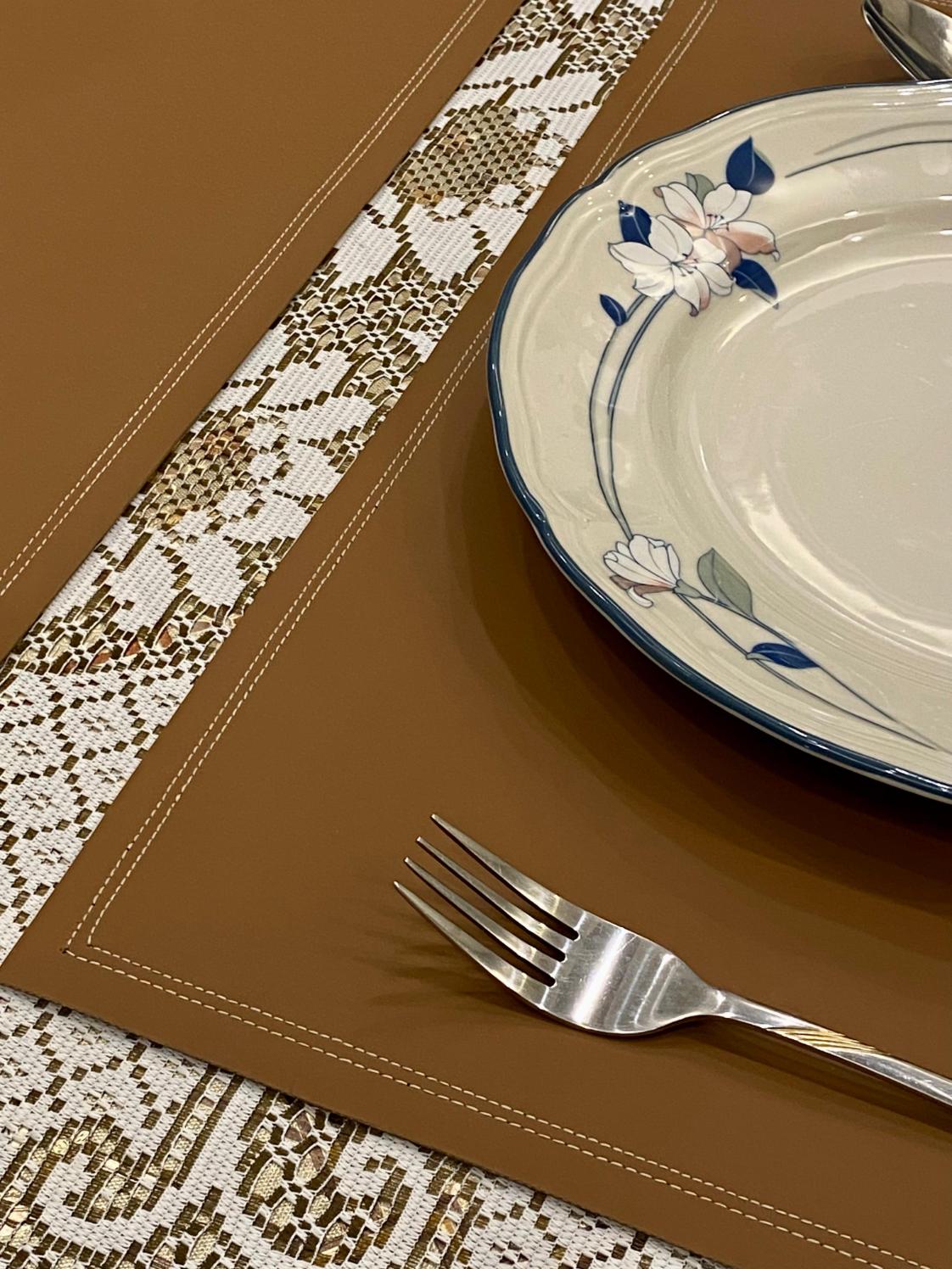 Premium Leather - Brown Table Mat Trendy Home